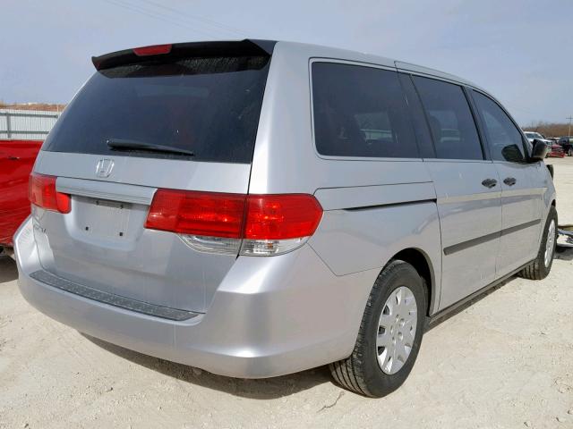 5FNRL3H27AB110245 - 2010 HONDA ODYSSEY LX SILVER photo 4