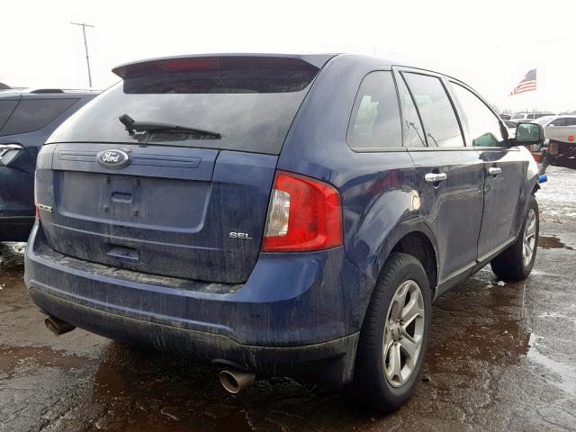 2FMDK3JC4BBA15569 - 2011 FORD EDGE SEL BLUE photo 4