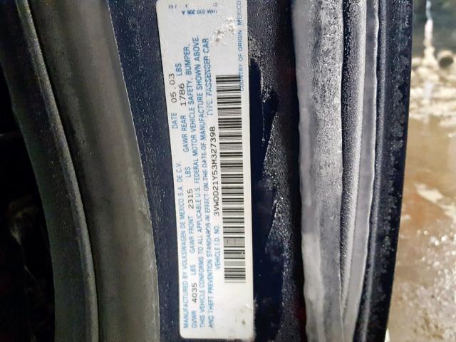 3VWDD21Y53M327398 - 2003 VOLKSWAGEN NEW BEETLE Blau Foto 10