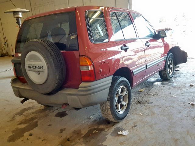 2CNBJ13C0Y6931159 - 2000 CHEVROLET TRACKER MAROON photo 4