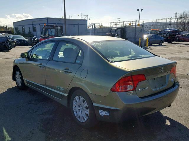 1HGFA46517L000794 - 2007 HONDA CIVIC GX GREEN photo 3