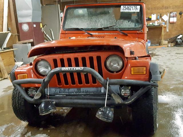 1J4FA29185P334218 - 2005 JEEP WRANGLER / ORANGE photo 9