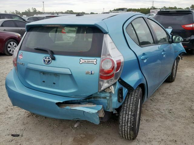 JTDKDTB30D1045543 - 2013 TOYOTA PRIUS C TURQUOISE photo 4