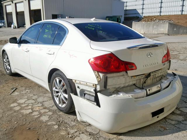 JNKCV61E09M310794 - 2009 INFINITI G37 BASE WHITE photo 3