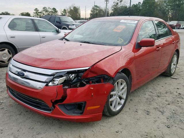 3FAHP0JA7CR359684 - 2012 FORD FUSION SEL RED photo 2