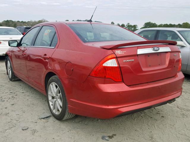 3FAHP0JA7CR359684 - 2012 FORD FUSION SEL RED photo 3