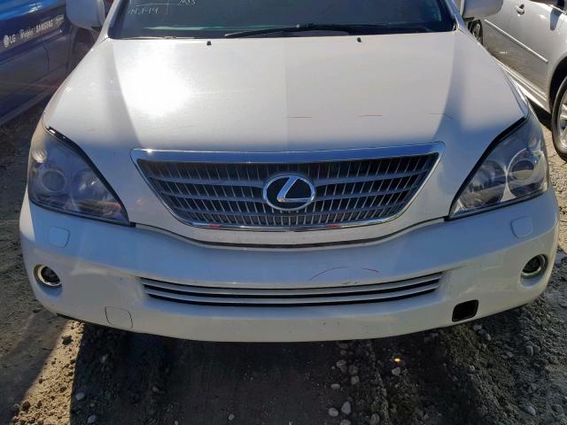 JTJGW31U382850346 - 2008 LEXUS RX 400H WHITE photo 7