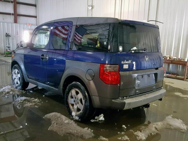 5J6YH285X3L007624 - 2003 HONDA ELEMENT EX BLUE photo 3