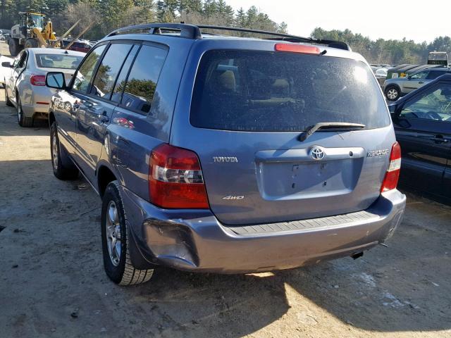 JTEHD21A040030658 - 2004 TOYOTA HIGHLANDER BLUE photo 3