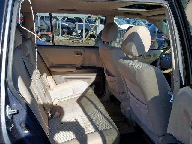 JTEHD21A040030658 - 2004 TOYOTA HIGHLANDER BLUE photo 6