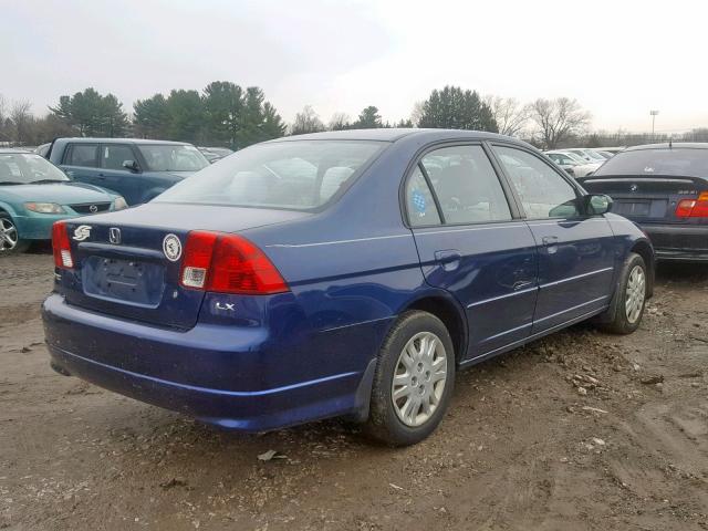 2HGES15575H503782 - 2005 HONDA CIVIC LX BLUE photo 4