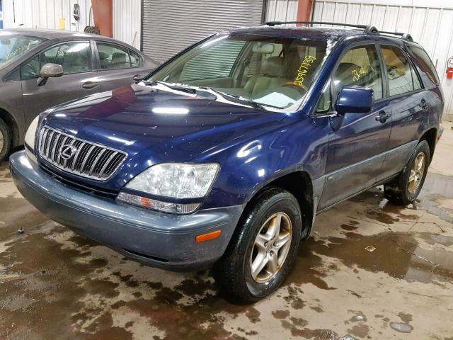 JTJHF10U020243799 - 2002 LEXUS RX 300 BLUE photo 2