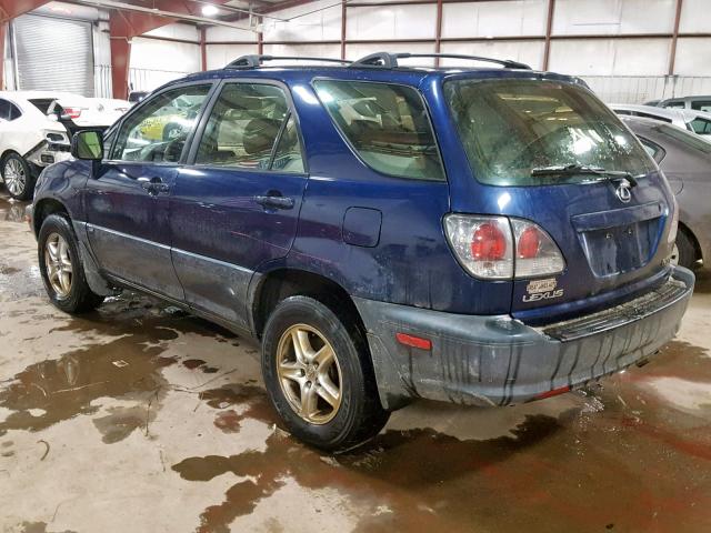 JTJHF10U020243799 - 2002 LEXUS RX 300 BLUE photo 3