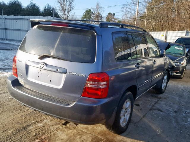 JTEGF21A930115213 - 2003 TOYOTA HIGHLANDER BLUE photo 4