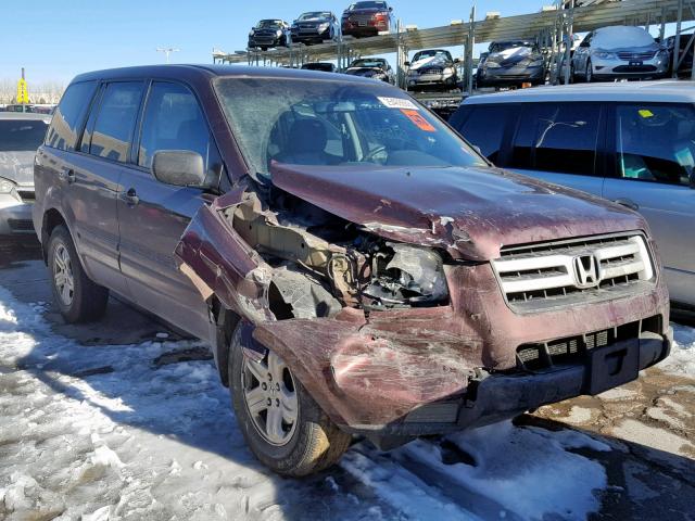 5FNYF28127B015914 - 2007 HONDA PILOT LX MAROON photo 9