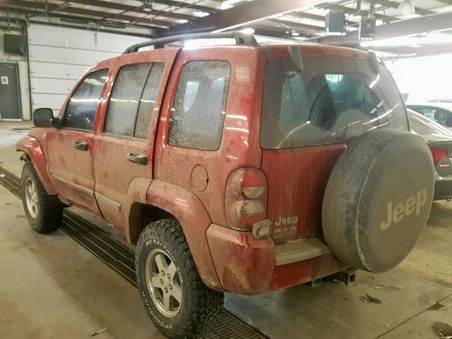 1J8GL38K15W663684 - 2005 JEEP LIBERTY RE RED photo 3