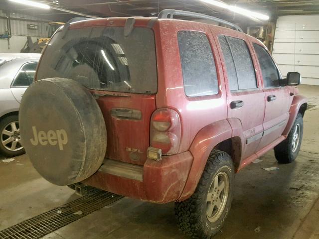 1J8GL38K15W663684 - 2005 JEEP LIBERTY RE RED photo 4