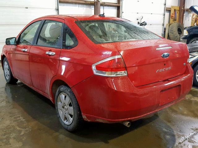 1FAHP34N68W289745 - 2008 FORD FOCUS S/SE RED photo 3