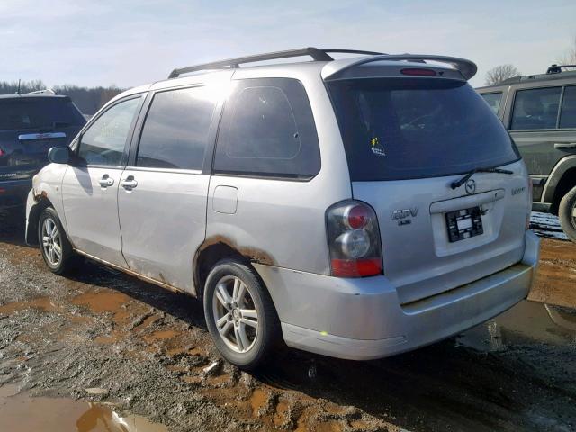 JM3LW28A440527881 - 2004 MAZDA MPV WAGON SILVER photo 3