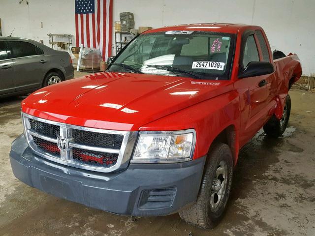 1D7HW32K58S542654 - 2008 DODGE DAKOTA SXT RED photo 2