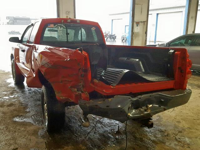 1D7HW32K58S542654 - 2008 DODGE DAKOTA SXT RED photo 3