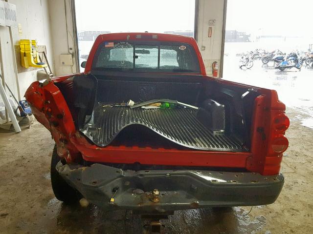 1D7HW32K58S542654 - 2008 DODGE DAKOTA SXT RED photo 6