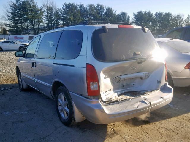 4N2ZN17T31D809806 - 2001 NISSAN QUEST GLE SILVER photo 3