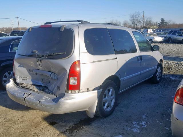 4N2ZN17T31D809806 - 2001 NISSAN QUEST GLE SILVER photo 4