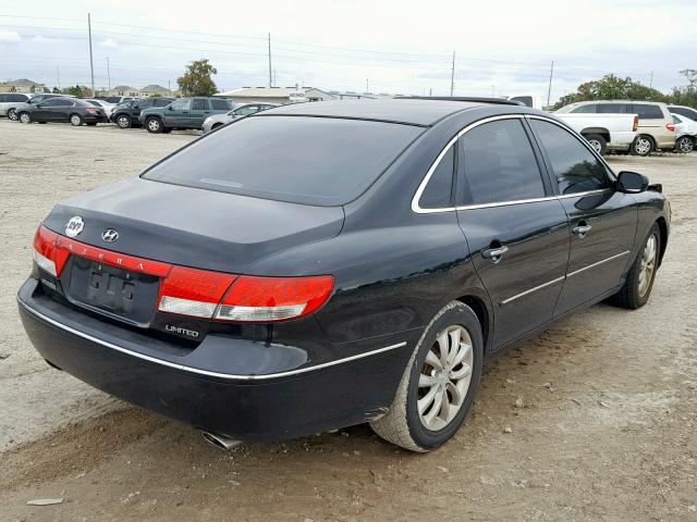 KMHFC46F76A115682 - 2006 HYUNDAI AZERA SE BLACK photo 4