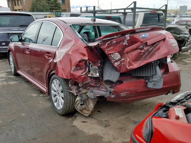 4S3BMDK6XB2226771 - 2011 SUBARU LEGACY 3.6 RED photo 3