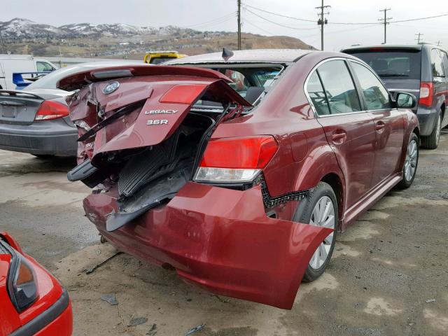 4S3BMDK6XB2226771 - 2011 SUBARU LEGACY 3.6 RED photo 4