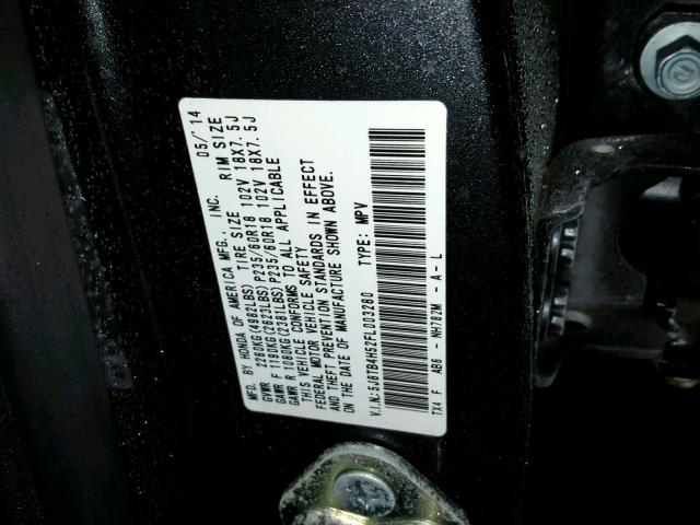 5J8TB4H52FL003280 - 2015 ACURA RDX TECHNO GRAY photo 10