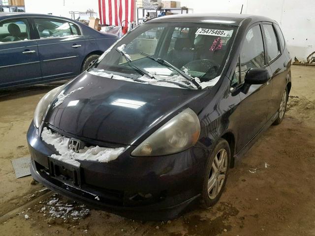 JHMGD38667S066594 - 2007 HONDA FIT S BLACK photo 2