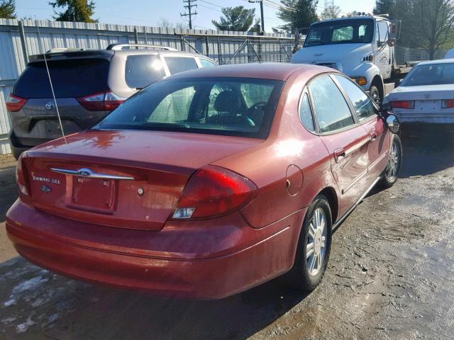 1FAHP56S53A121146 - 2003 FORD TAURUS SEL RED photo 4