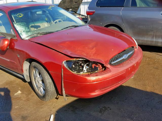 1FAHP56S53A121146 - 2003 FORD TAURUS SEL RED photo 9