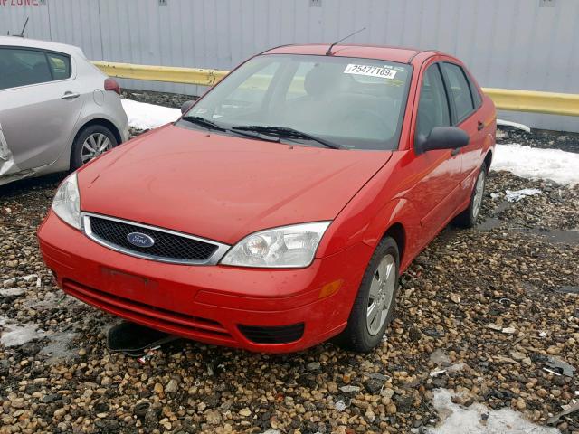1FAFP34N27W297010 - 2007 FORD FOCUS ZX4 RED photo 2