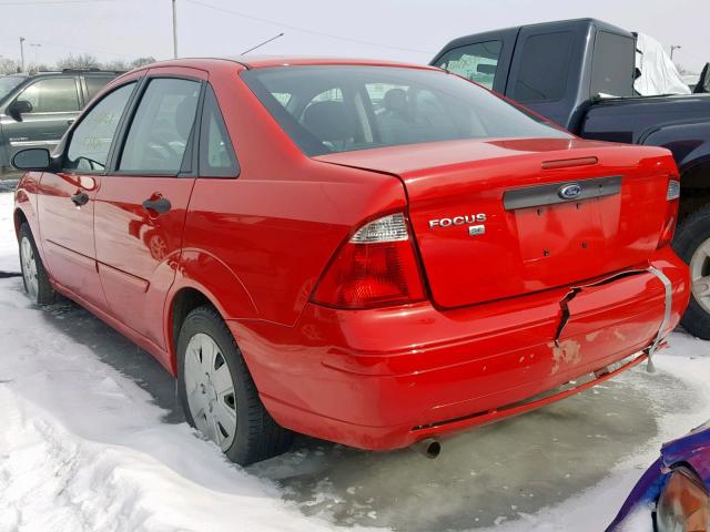 1FAFP34N27W297010 - 2007 FORD FOCUS ZX4 RED photo 3
