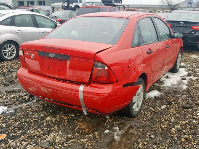 1FAFP34N27W297010 - 2007 FORD FOCUS ZX4 RED photo 4