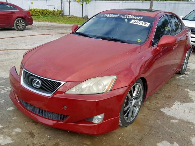 JTHBK262082061838 - 2008 LEXUS IS 250 BURGUNDY photo 2