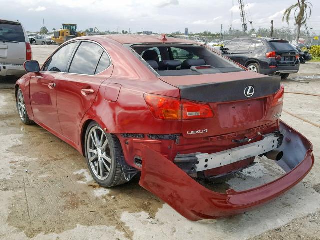 JTHBK262082061838 - 2008 LEXUS IS 250 BURGUNDY photo 3