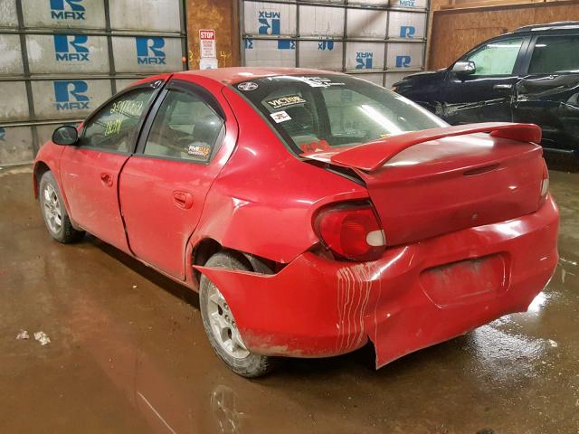 1B3ES56C82D643255 - 2002 DODGE NEON ES RED photo 3