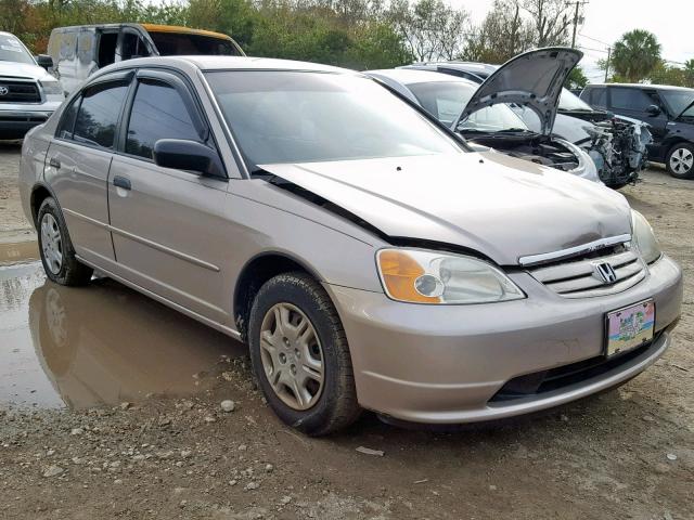 2HGES16591H588178 - 2001 HONDA CIVIC LX BEIGE photo 1