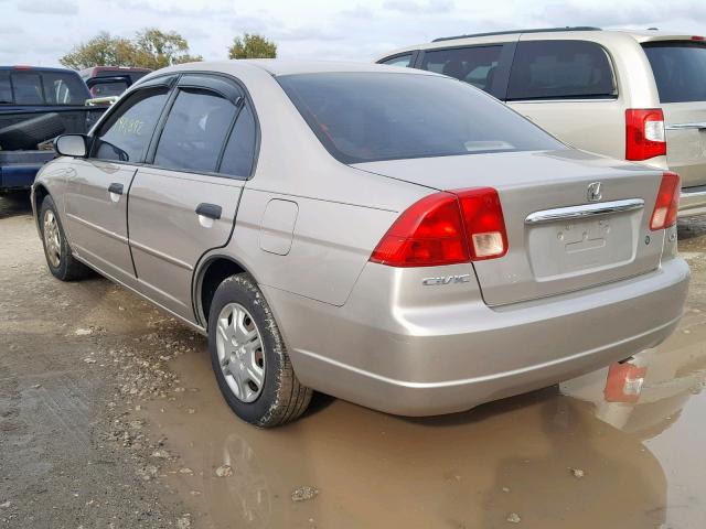 2HGES16591H588178 - 2001 HONDA CIVIC LX BEIGE photo 3