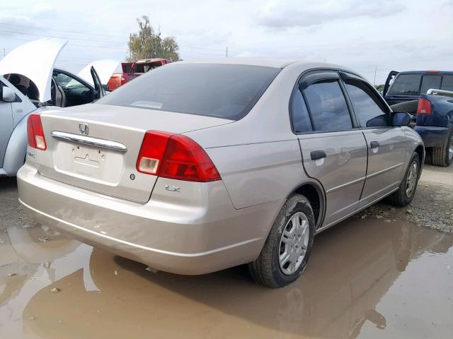 2HGES16591H588178 - 2001 HONDA CIVIC LX BEIGE photo 4