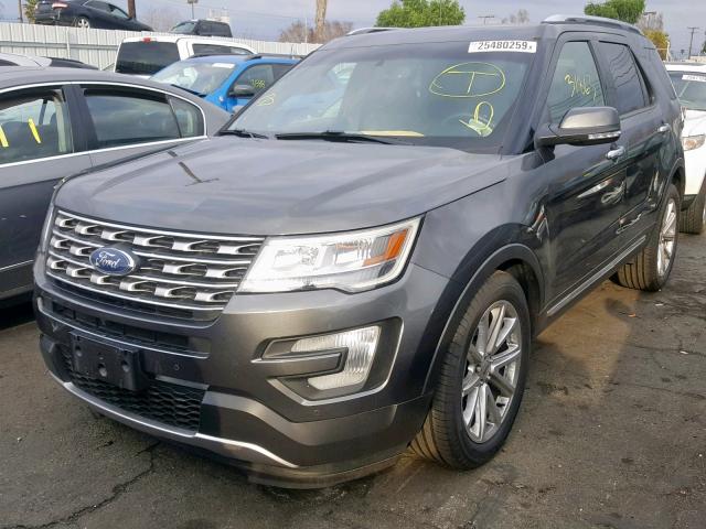 1FM5K7F83GGB96468 - 2016 FORD EXPLORER L GRAY photo 2