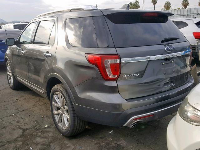 1FM5K7F83GGB96468 - 2016 FORD EXPLORER L GRAY photo 3