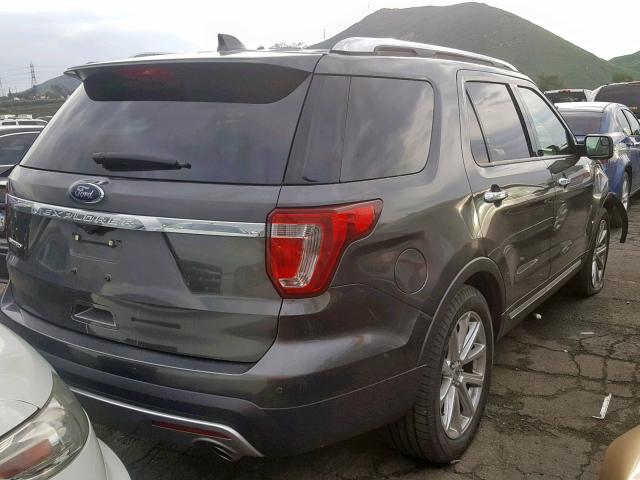 1FM5K7F83GGB96468 - 2016 FORD EXPLORER L GRAY photo 4