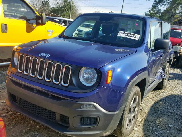 ZACCJAAT5GPD47305 - 2016 JEEP RENEGADE S ლურჯი ფოტო 2