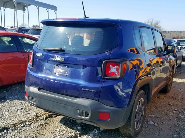 ZACCJAAT5GPD47305 - 2016 JEEP RENEGADE S ლურჯი ფოტო 4