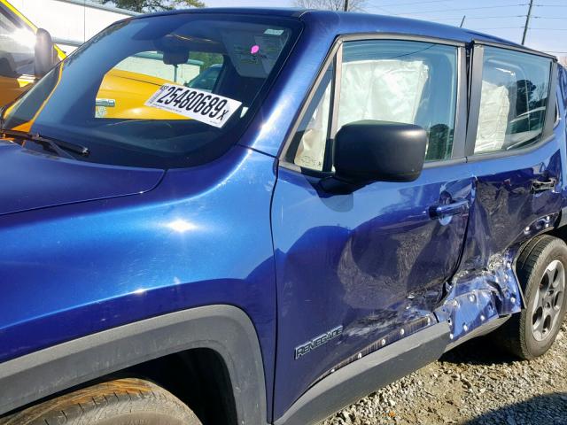 ZACCJAAT5GPD47305 - 2016 JEEP RENEGADE S ლურჯი ფოტო 9